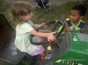 driving the John Deere with Jeremiah